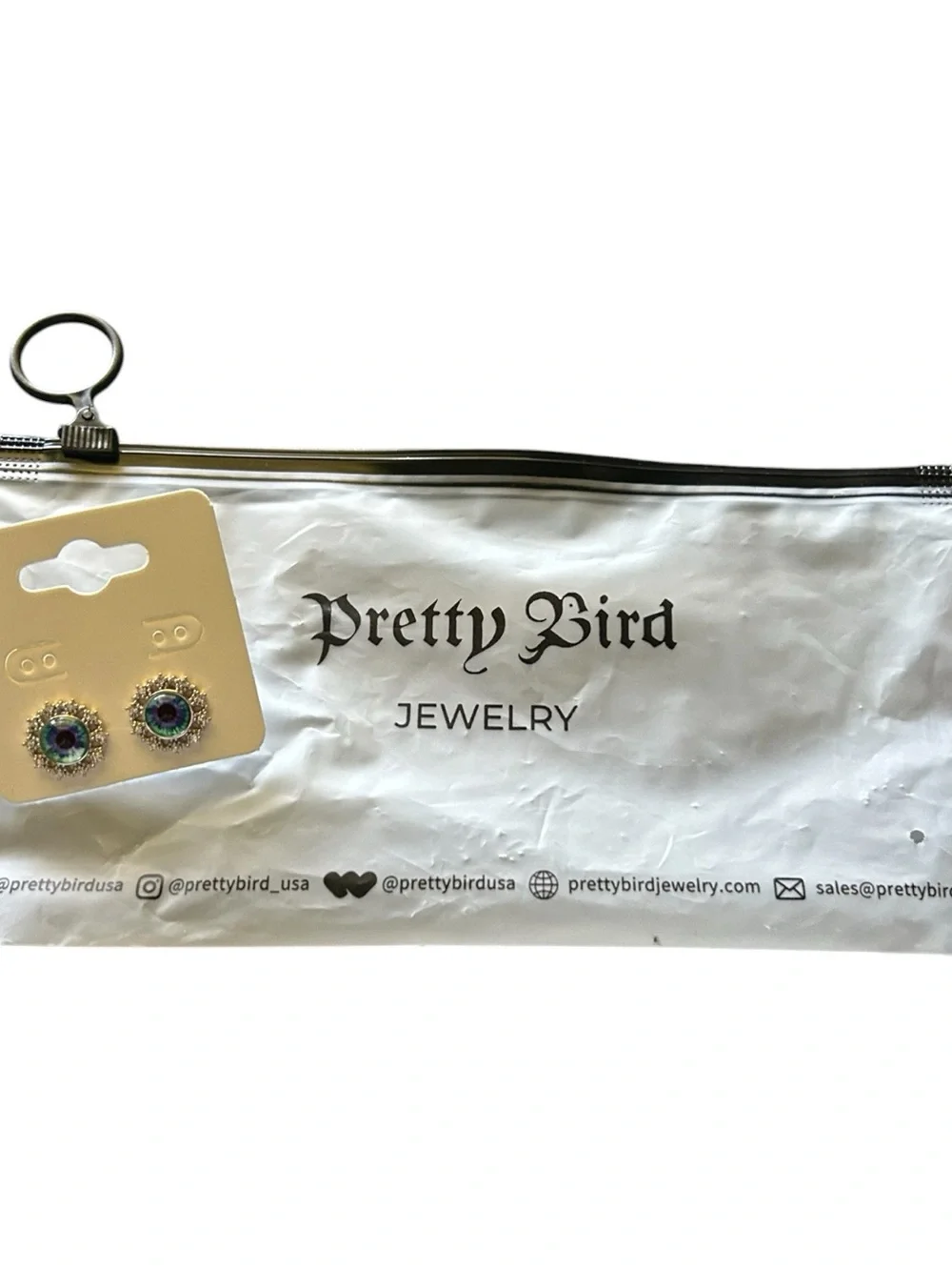 NWOT Pretty Bird Jewelry Dragon Evil Eye Silver Gold Plated Earrings
